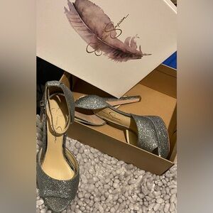Elegant Sparkling Silver Heels